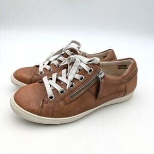 Paul Green Addie Lace-Up Sneakers Shoes Women's Cognac Size US6.5 UK4 EU37